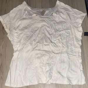 Lane Bryant Cream Short Sleeve Tee